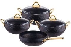 HİRA GRANİT 7 PARÇA GÜVEÇ SET SİYAH
