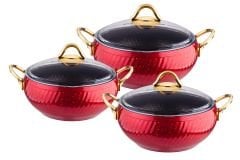 HİRA GRANİT 6 PARÇA GÜVEÇ SET KIRMIZI