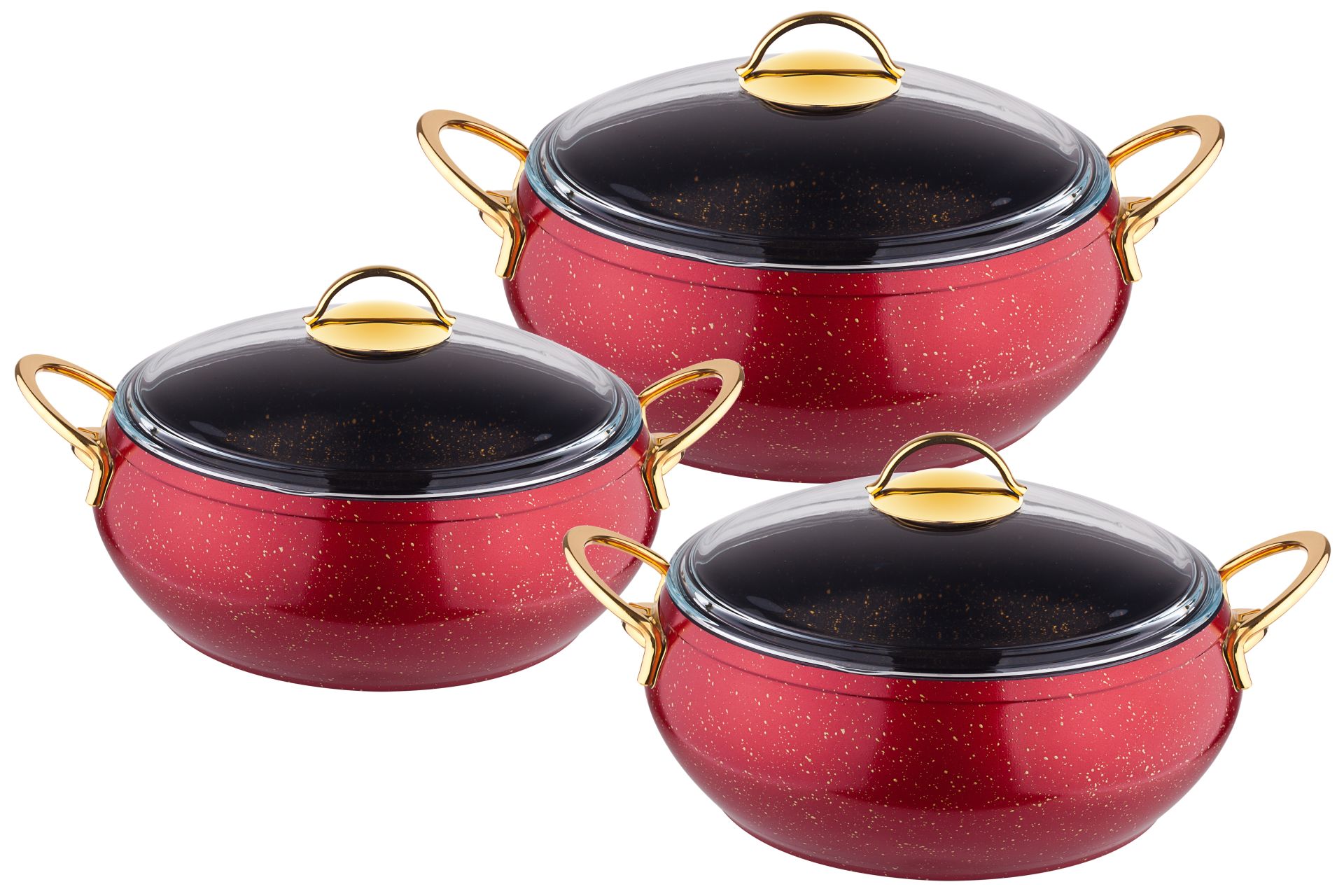 GRANİT GÜVEÇ 6 PARÇA SET KIRMIZI