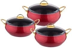 GRANİT GÜVEÇ 6 PARÇA SET KIRMIZI